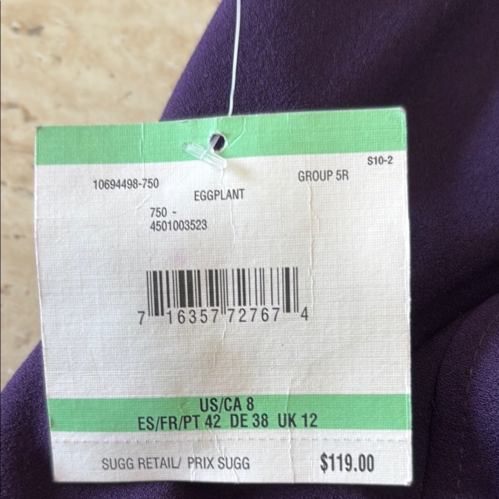 NWT Anne Klein Elegant Purple Women's Dress. Measurements are in photos. - Picture 6 of 14